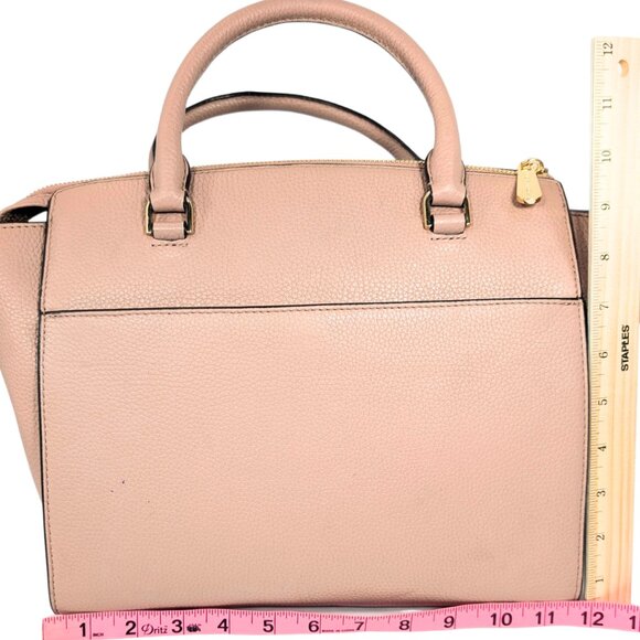 Michael Kors Vanna Pebbled Leather 2-Way Dusty Pink Satchel - Picture 2 of 9